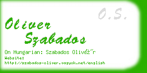 oliver szabados business card